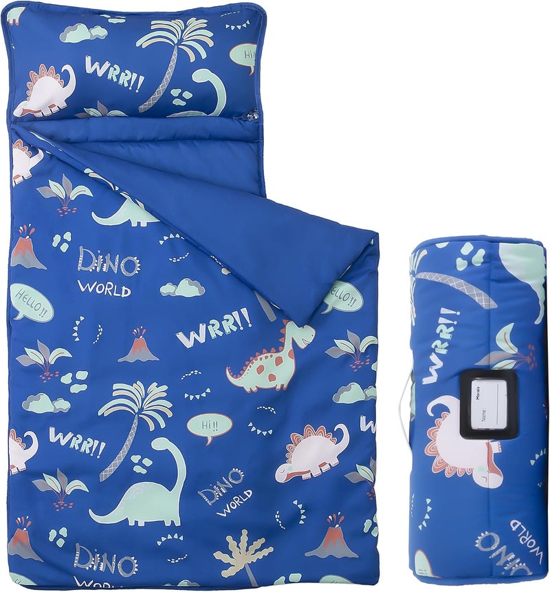 MORAIS Toddler Nap Mat with Pillow and Blanket, 52" x 20" Lightweight and Soft Nap Mat for Preschool, Daycare, Travel Sleeping Bags - Image 1